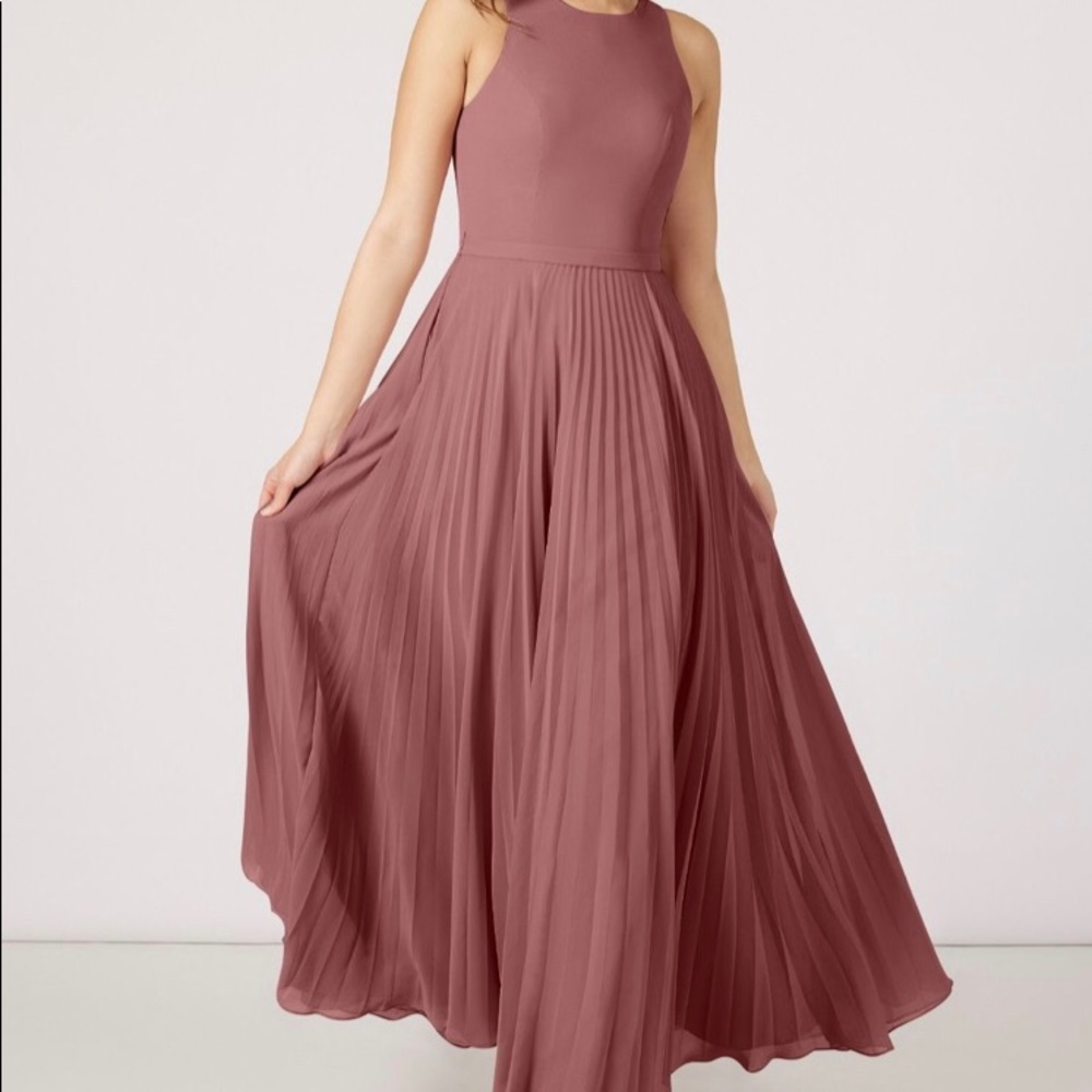 Azazie Desert Rose Chiffon Floor Length Dress